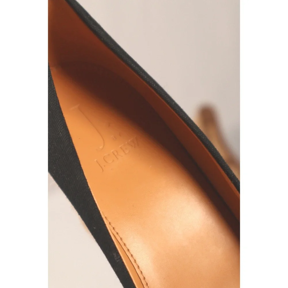 J‎ Crew Women's Canvas espadrille Wedge Black- Size 7.5